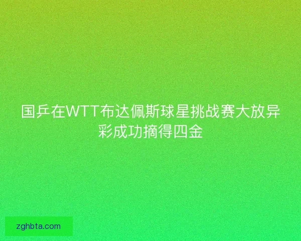 国乒在WTT布达佩斯球星挑战赛大放异彩成功摘得四金
